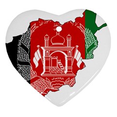 Afghanistan Flag Map Ornament (heart) by abbeyz71