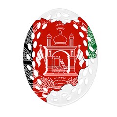 Afghanistan Flag Map Ornament (oval Filigree) by abbeyz71