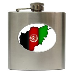 Afganistan Flag Map Hip Flask (6 Oz) by abbeyz71