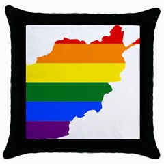 Lgbt Flag Map Of Afghanistan Throw Pillow Case (black) by abbeyz71