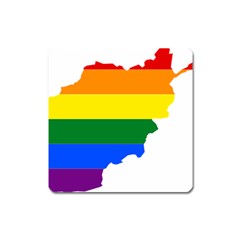 Lgbt Flag Map Of Afghanistan Square Magnet by abbeyz71
