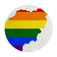 Lgbt Flag Map Of Afghanistan Round Ornament (two Sides) by abbeyz71