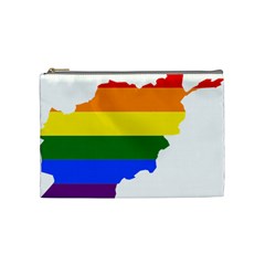 Lgbt Flag Map Of Afghanistan Cosmetic Bag (medium) by abbeyz71