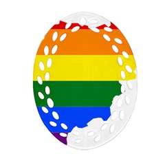 Lgbt Flag Map Of Afghanistan Oval Filigree Ornament (two Sides) by abbeyz71