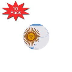Flag Map Of Argentina & Islas Malvinas 1  Mini Buttons (10 Pack)  by abbeyz71