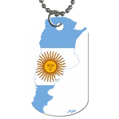 Flag Map Of Argentina & Islas Malvinas Dog Tag (one Side) by abbeyz71