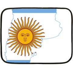 Flag Map Of Argentina & Islas Malvinas Double Sided Fleece Blanket (mini)  by abbeyz71