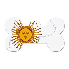 Flag Map Of Argentina & Islas Malvinas Dog Tag Bone (two Sides) by abbeyz71