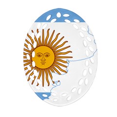 Flag Map Of Argentina & Islas Malvinas Oval Filigree Ornament (two Sides) by abbeyz71