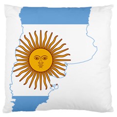 Flag Map Of Argentina & Islas Malvinas Large Flano Cushion Case (two Sides) by abbeyz71