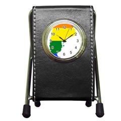 Lgbt Flag Map Of Argentina Pen Holder Desk Clock by abbeyz71