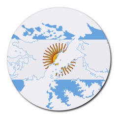 Flag Map Of Islas Malvinas Round Mousepads by abbeyz71