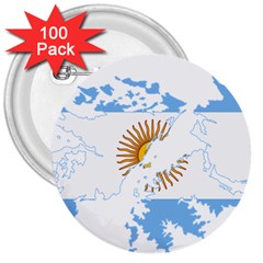 Flag map of Islas Malvinas 3  Buttons (100 pack) 