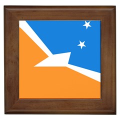 Flag Of Tierra Del Fuego Province, Argentina Framed Tile by abbeyz71