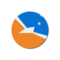 Flag Of Tierra Del Fuego Province, Argentina Rubber Coaster (round)  by abbeyz71