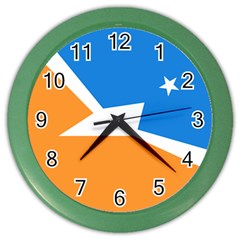 Flag Of Tierra Del Fuego Province, Argentina Color Wall Clock by abbeyz71