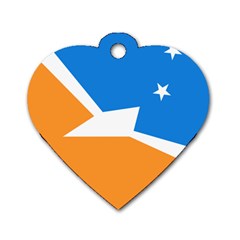 Flag Of Tierra Del Fuego Province, Argentina Dog Tag Heart (two Sides) by abbeyz71