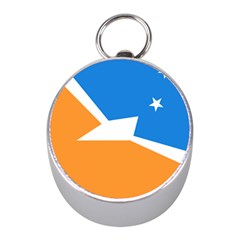 Flag Of Tierra Del Fuego Province, Argentina Mini Silver Compasses by abbeyz71