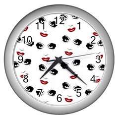 Bianca Del Rio Pattern Wall Clock (silver) by Valentinaart