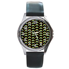 Pride Rainbow Flag Pattern Round Metal Watch by Valentinaart