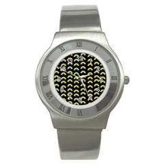 Pride Rainbow Flag Pattern Stainless Steel Watch by Valentinaart