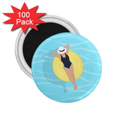 Lady In The Pool 2 25  Magnets (100 Pack)  by Valentinaart