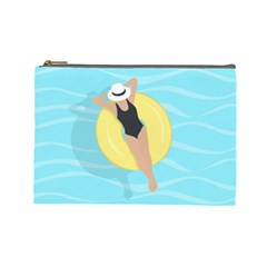 Lady In The Pool Cosmetic Bag (large) by Valentinaart