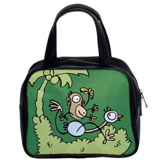 Ostrich Jungle Monkey Plants Classic Handbag (Two Sides)