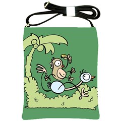 Ostrich Jungle Monkey Plants Shoulder Sling Bag