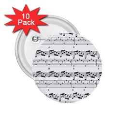 Notes Lines Music 2 25  Buttons (10 Pack) 