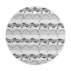 Notes Lines Music Round Ornament (two Sides) by Mariart