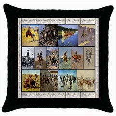 Frederic Remington Throw Pillow Case (black)