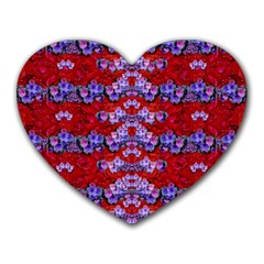 Flowers So Small On A Bed Of Roses Heart Mousepads by pepitasart