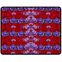 Flowers So Small On A Bed Of Roses Fleece Blanket (medium)  by pepitasart