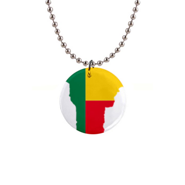 Benin Africa Borders Country Flag 1  Button Necklace
