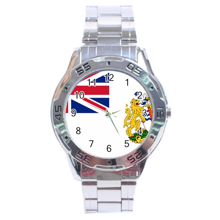 Flag of the British Antarctic Territory Stainless Steel Analogue Watch