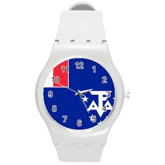 Flag Of The French Southern And Antarctic Lands Round Plastic Sport Watch (m) by abbeyz71