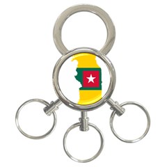 Togo Flag Map Geography Outline 3-ring Key Chain