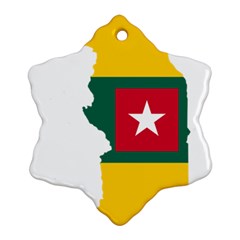 Togo Flag Map Geography Outline Ornament (snowflake)