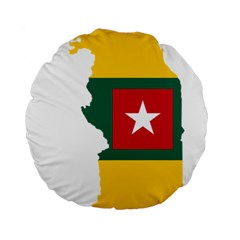 Togo Flag Map Geography Outline Standard 15  Premium Round Cushions by Sapixe