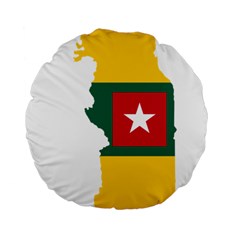 Togo Flag Map Geography Outline Standard 15  Premium Flano Round Cushions by Sapixe