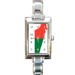 Madagascar Flag Map Geography Rectangle Italian Charm Watch Front