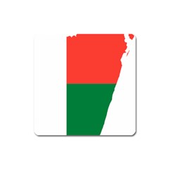 Madagascar Flag Map Geography Square Magnet by Sapixe