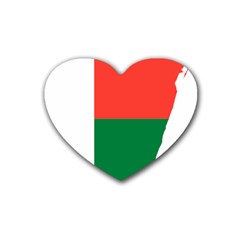 Madagascar Flag Map Geography Heart Coaster (4 Pack) 