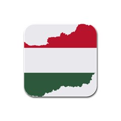 Hungary Country Europe Flag Rubber Square Coaster (4 Pack) 