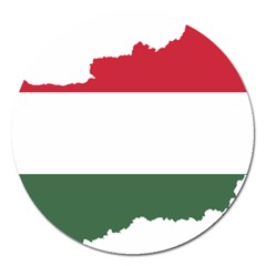 Hungary Country Europe Flag Magnet 5  (round) by Sapixe