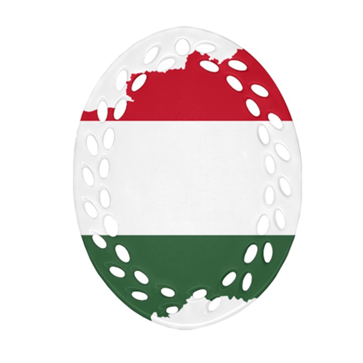 Hungary Country Europe Flag Oval Filigree Ornament (Two Sides)