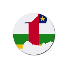 Central African Republic Flag Map Rubber Coaster (round)  by Sapixe