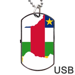 Central African Republic Flag Map Dog Tag Usb Flash (one Side) by Sapixe