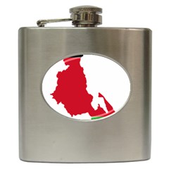 Malawi Flag Map Geography Outline Hip Flask (6 Oz) by Sapixe